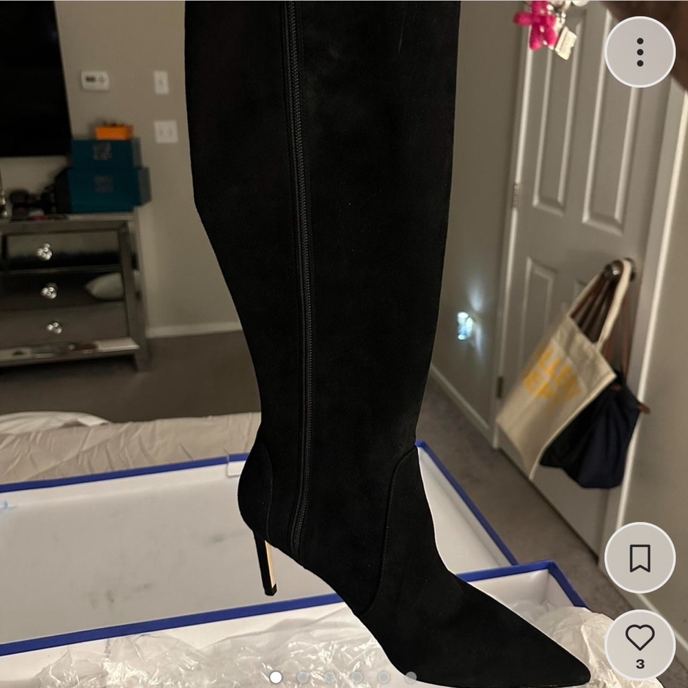 STUART WEITZMAN black suede boots 🎀🩷